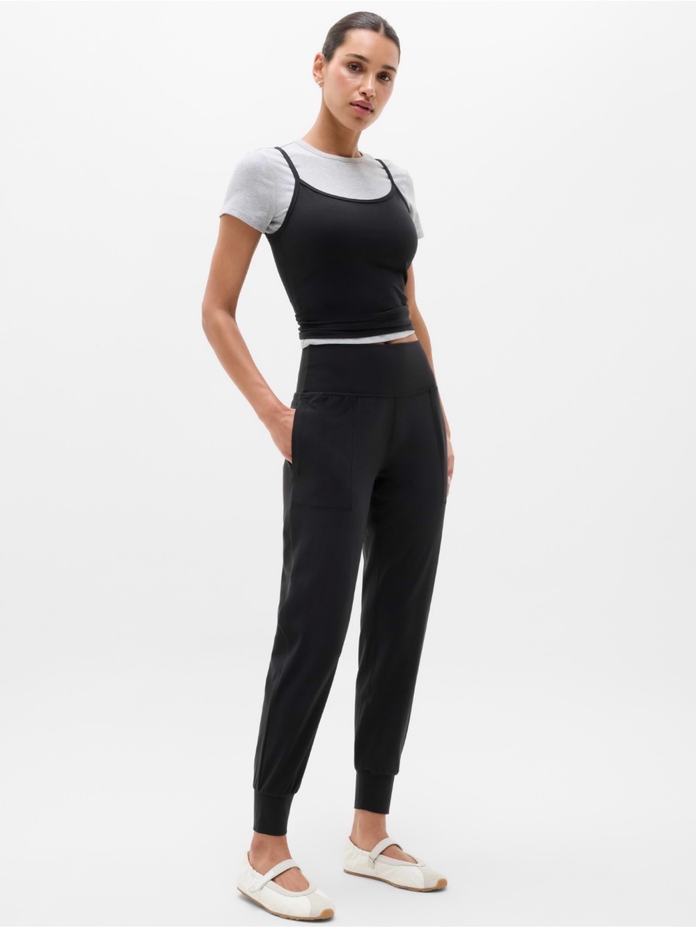 Athleta Salutation Stash Jogger 1X Plus Size Black